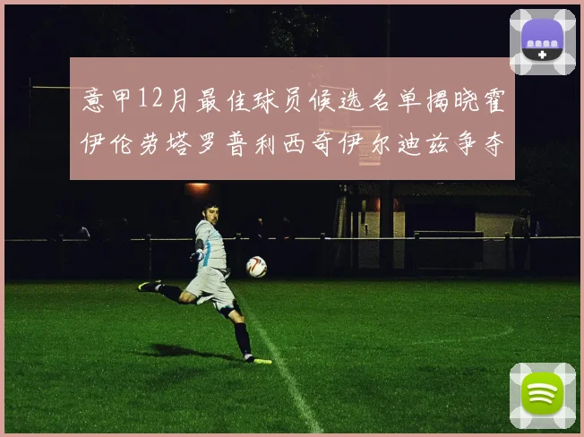 意甲12月最佳球员候选名单揭晓霍伊伦劳塔罗普利西奇伊尔迪兹争夺荣誉